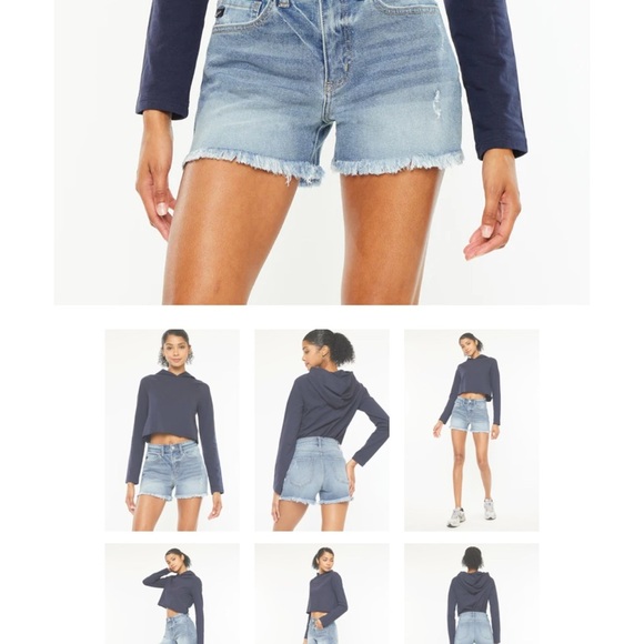 Women's Light Blue Denim Shorts - Picture 6 of 6